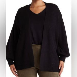 T by Tahari Open Stitch Black Cardigan